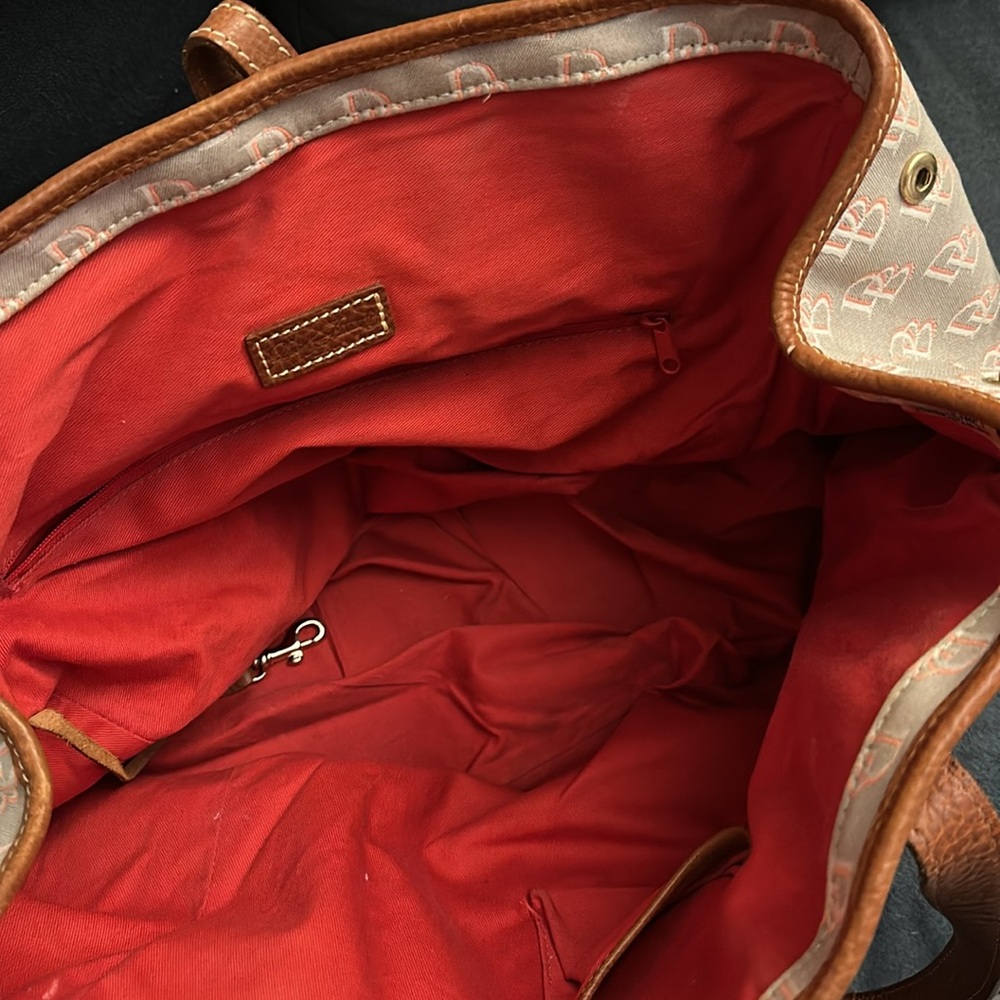 Dooney & Bourke grey and hot pink Monogram Tote Bag - Picture 2 of 4